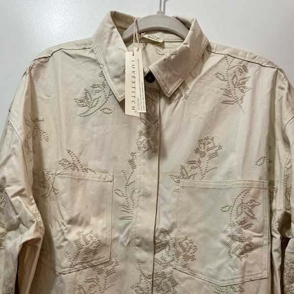 Love Stitch| Floral Embroidered Shacket - Picture 7 of 8